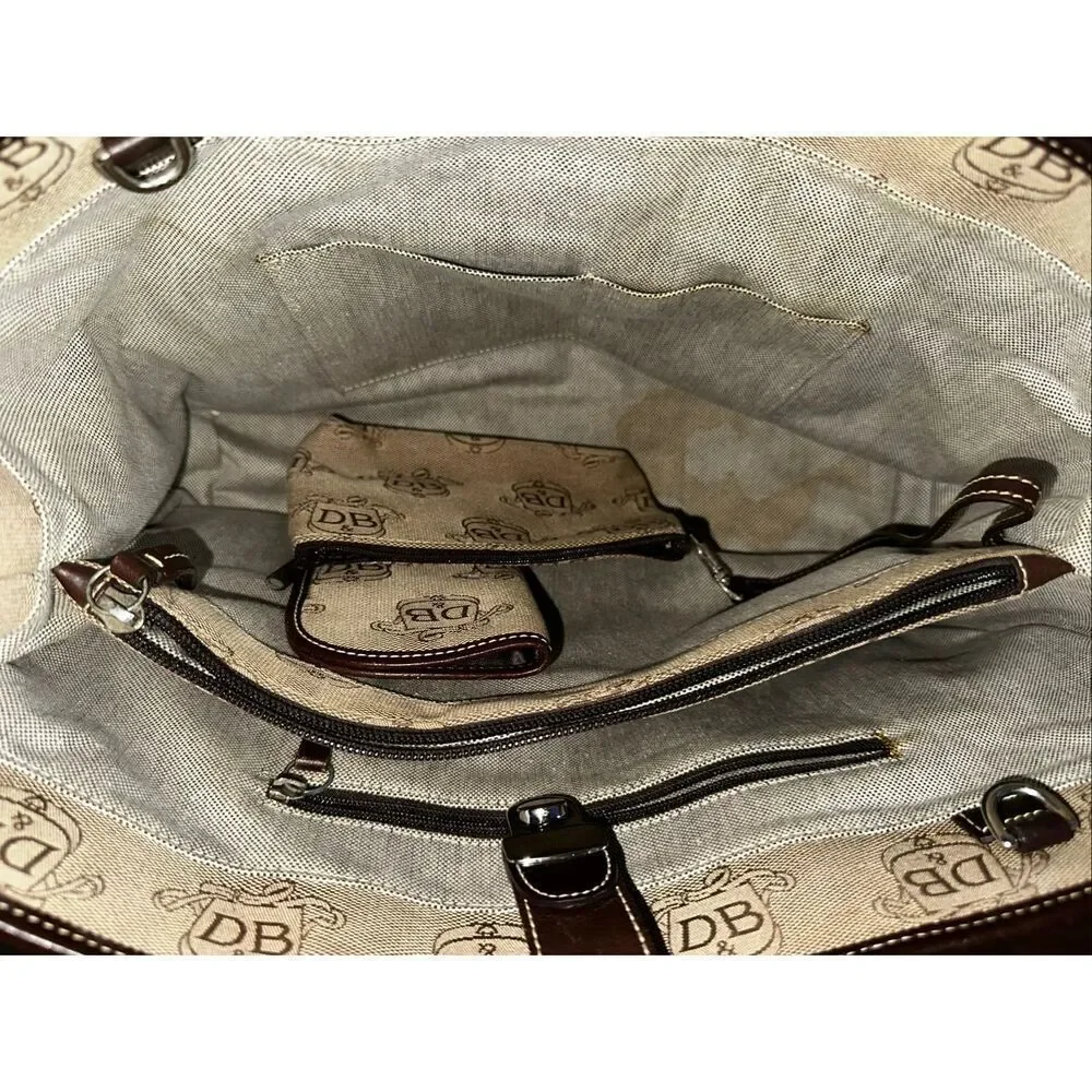 Vintage Dooney & Bourke Donegal Signature Canvas Tote